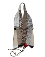 Handmade Upcycled Necktie Halter Vest Top with Corset Back & Choker - Image 7