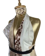Handmade Upcycled Necktie Halter Vest Top with Corset Back & Choker - Image 9