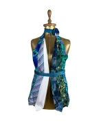 Handmade Upcycled Necktie Halter Vest Top with Corset Back & Choker - Image 3
