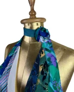 Handmade Upcycled Necktie Halter Vest Top with Corset Back & Choker - Image 10