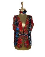 Handmade Upcycled Halter Corset-Back Vest Top & Choker - Image 2