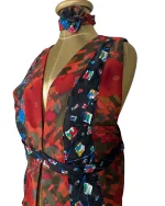Handmade Upcycled Halter Corset-Back Vest Top & Choker - Image 6