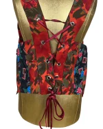 Handmade Upcycled Halter Corset-Back Vest Top & Choker - Image 9