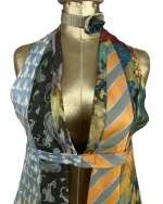 Handmade Upcycled Tie Vest Top with Choker - Image 3