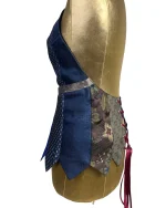 Handmade Upcycled Halter Corset-Back Vest Top & Choker - Image 8