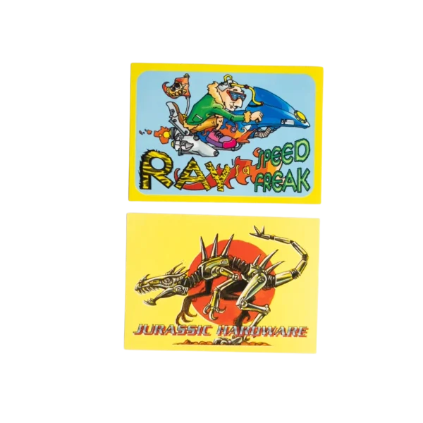Ray Speed Freak & Jurassic Hardware Panini Stickers