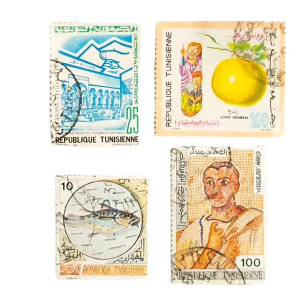 Lot of 4 Tunisian Stamps