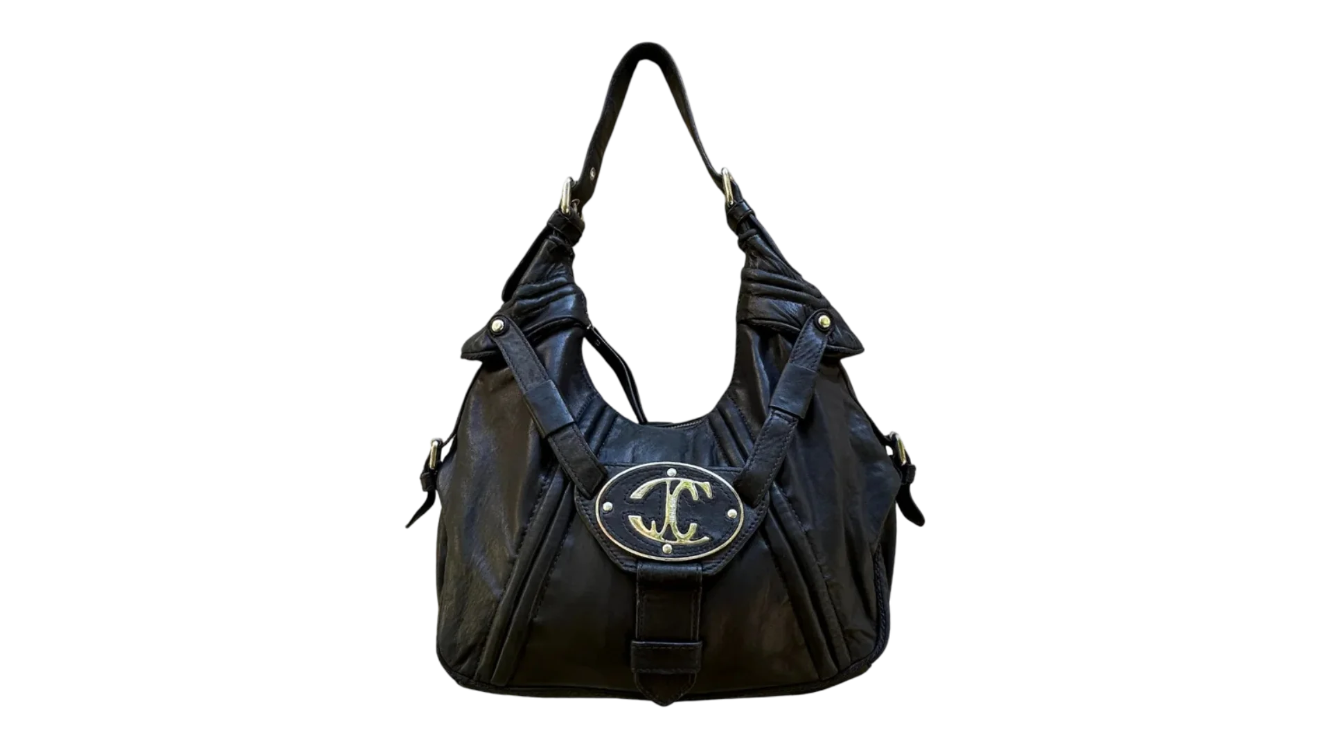 FNK145 Y2K Just Cavalli Leather Shoulder Bag - Image 1