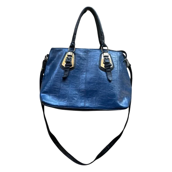 Genuine Leather Blue Tote Bag