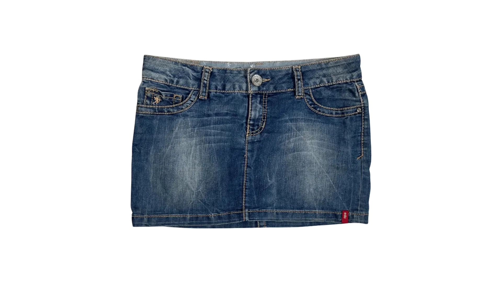 FNK188 Y2K EDC Denim Mini Skirt - Image 1