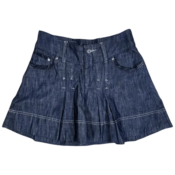 P&J Pleated Denim Mini Skirt