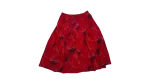 Red Pleated Satin-Lined Skirt