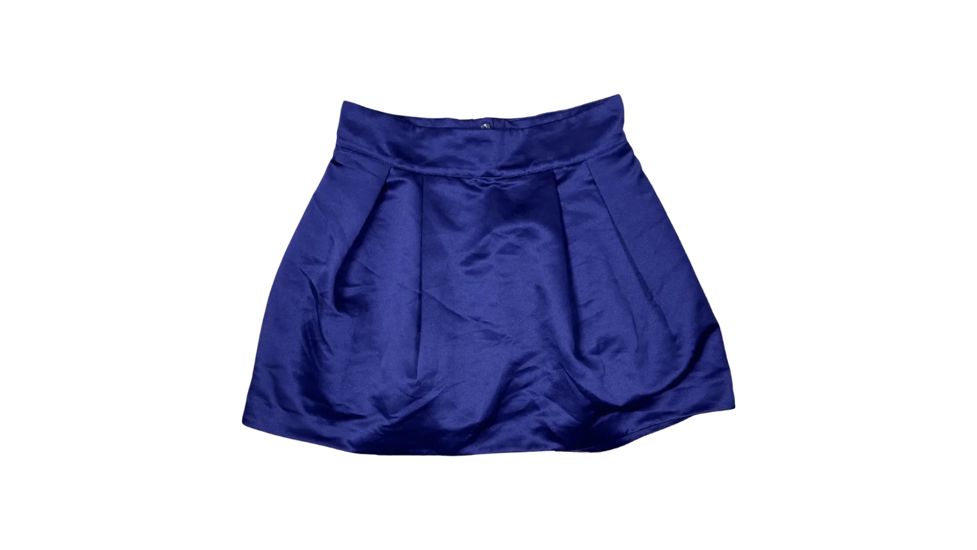 FNK204 Pleated Satin Mini Skirt with Tulle Layers - Image 1