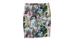 Tropical Floral Print Pencil Skirt