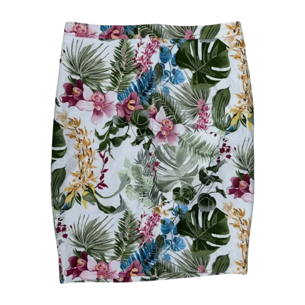 Tropical Floral Print Pencil Skirt