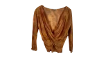 Y2K Ruffle Trim Embroidered Sheer Top