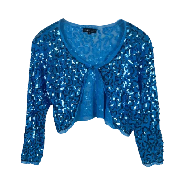 Y2K Electric Blue Sequin Cardigan
