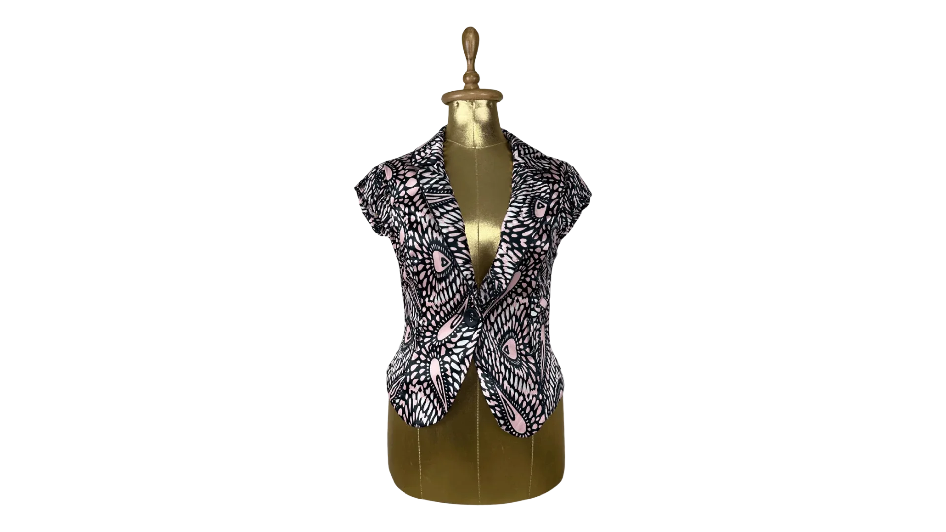 FNK210 Nominal One-Button Fitted Blouse - Image 1
