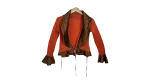 Rust Knit Tie-Front Cardigan with Satin Trim