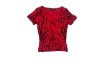 Y2K Tiger Print Scoop Neck Fitted Top