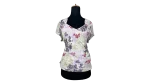 Y2K Pastel Floral Tie-Back Blouse