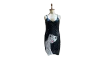 Maner Sequin Face Graphic Mini Dress