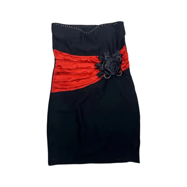 80s Strapless Gothic Style Cocktail Dress