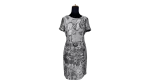 Caroline Biss Floral Brocade Midi Dress with Waist Detail