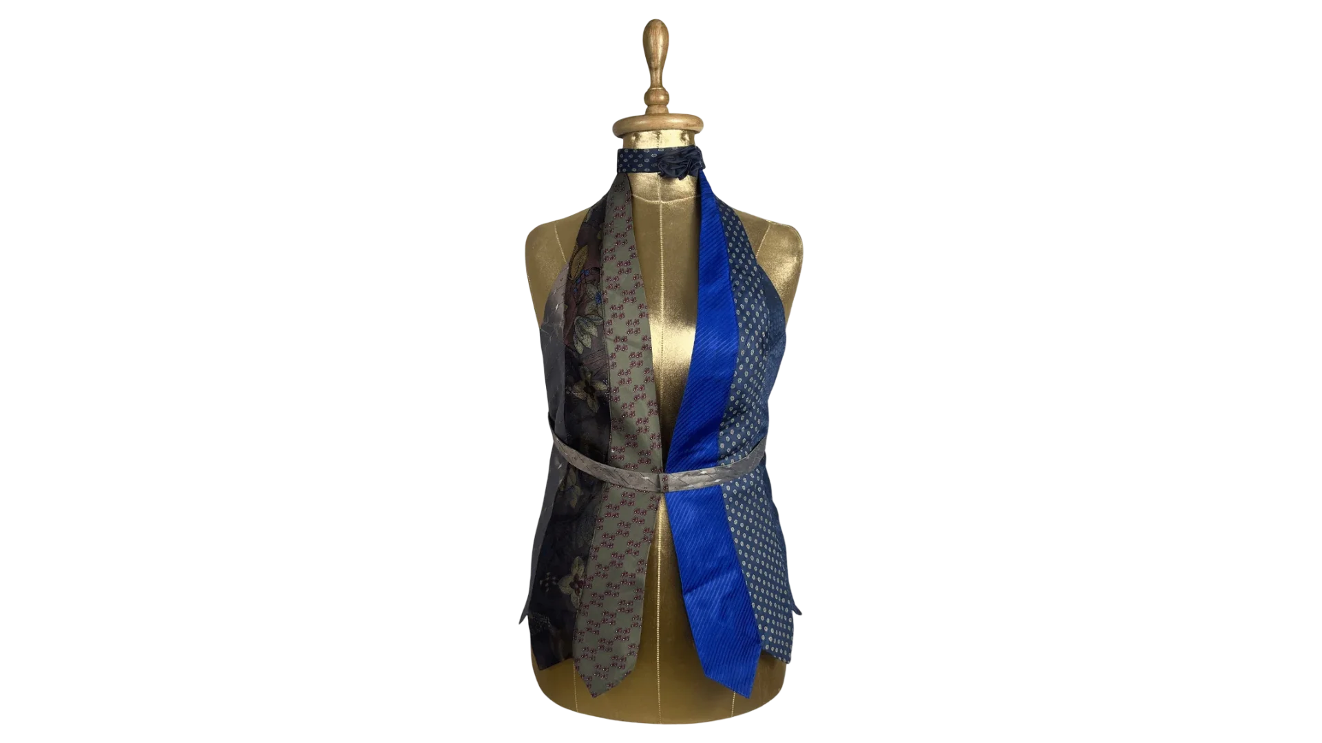 FNK239 Handmade Upcycled Halter Corset-Back Vest Top & Choker - Image 1