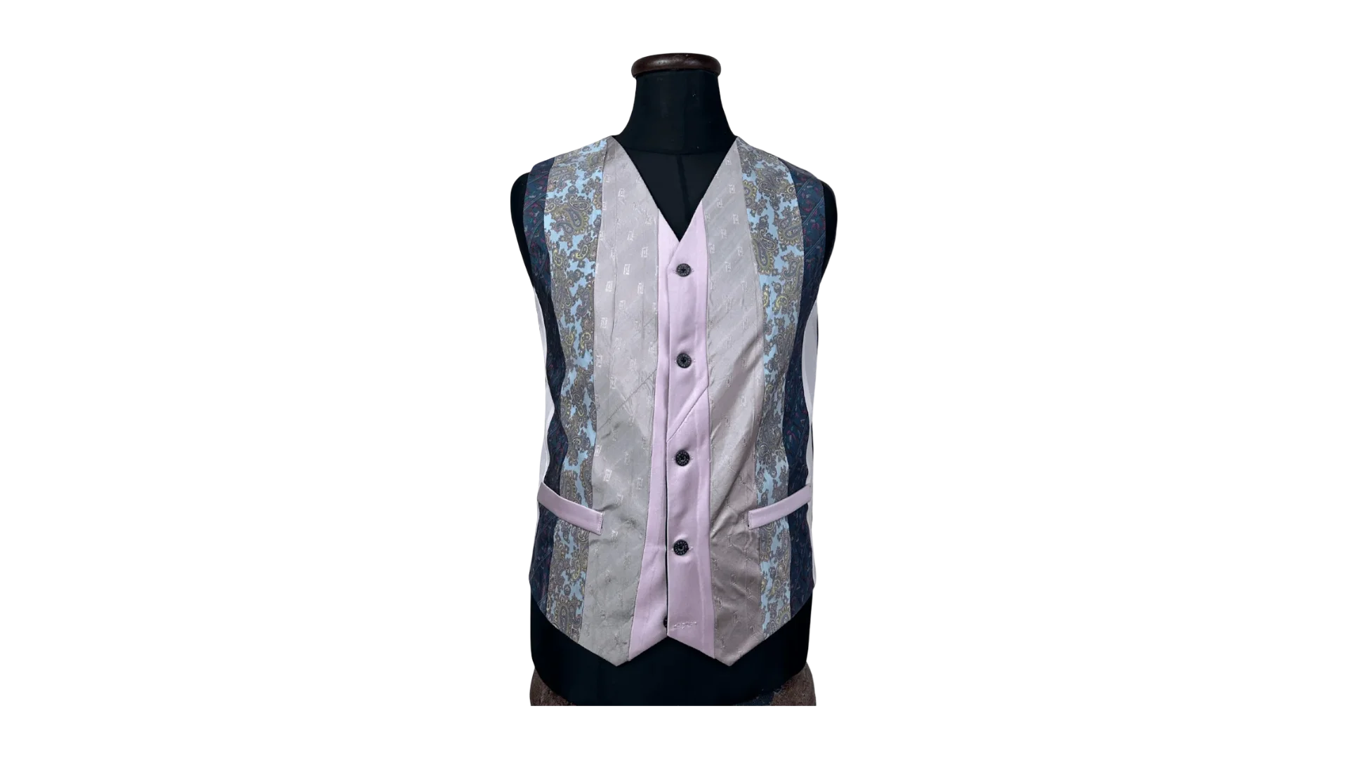 FNK242 Retied Upcycled Necktie Vest - Image 1