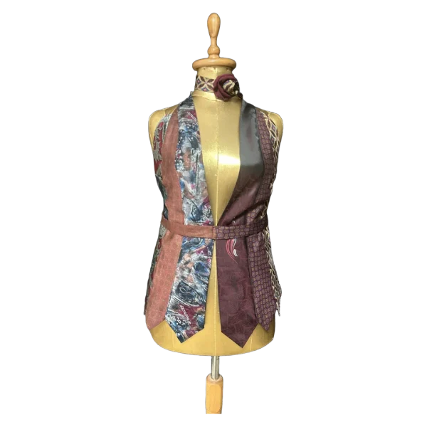 Handmade Upcycled Tie Halter Vest Top & Choker