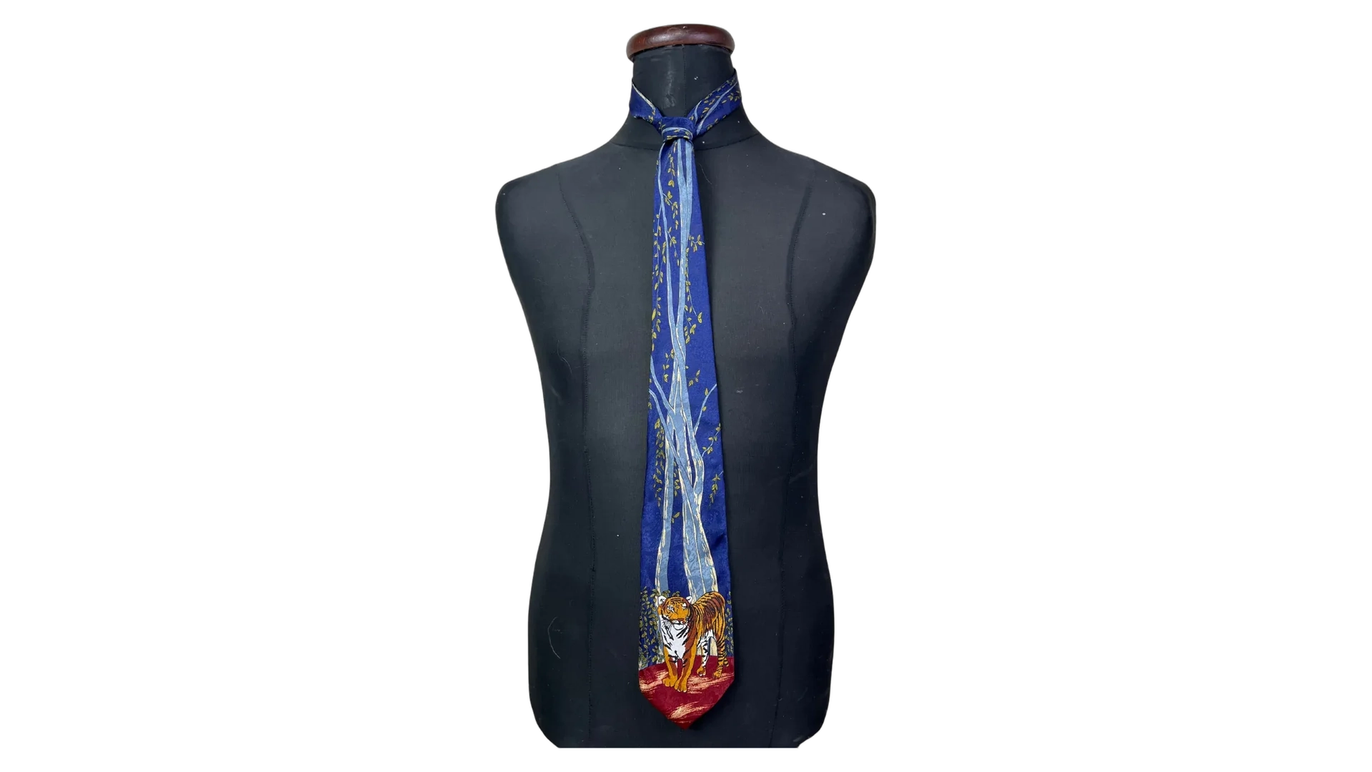 197 FNK284_01 Tiger Print Necktie 9.5 cm - Image 1