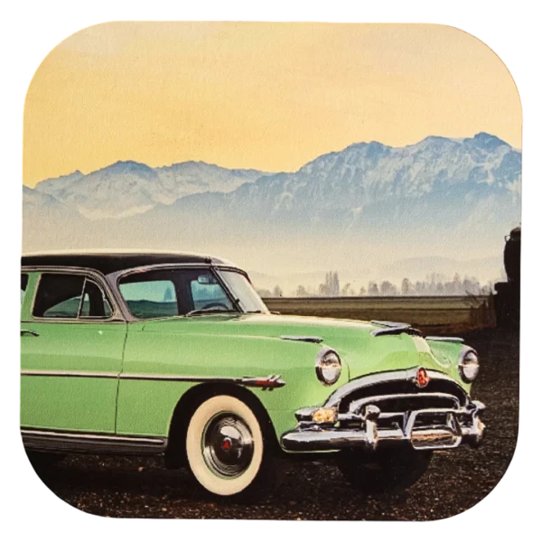 Classic Green Car Wooden Coaster