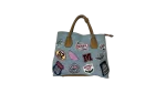 Patch Denim Tote Bag