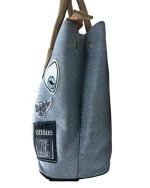 Patch Denim Tote Bag - Image 4