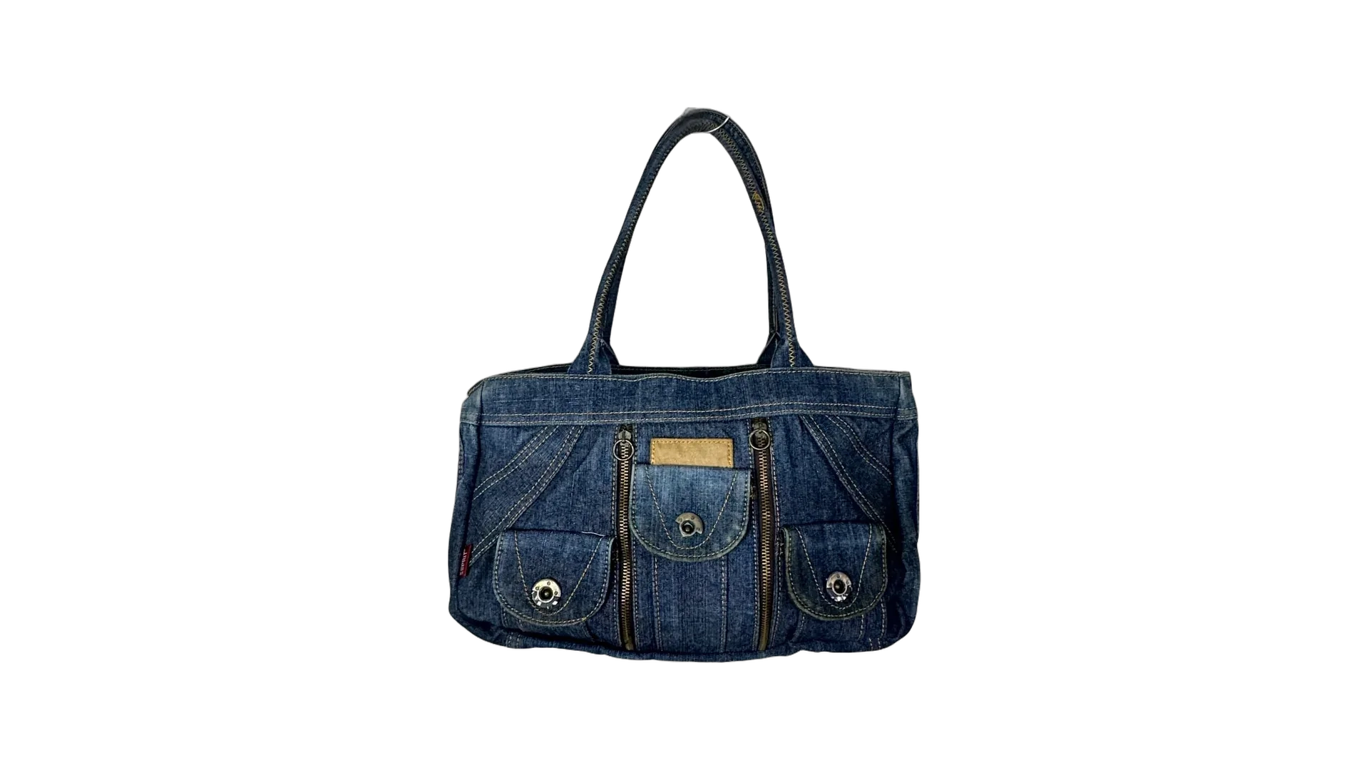228 FNK290_01 Esprit Y2K Multi-Pocket Denim Shoulder Bag - Image 1