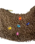 Aolee Teddy Gem Embellished Genuine Leather Bag - Image 4