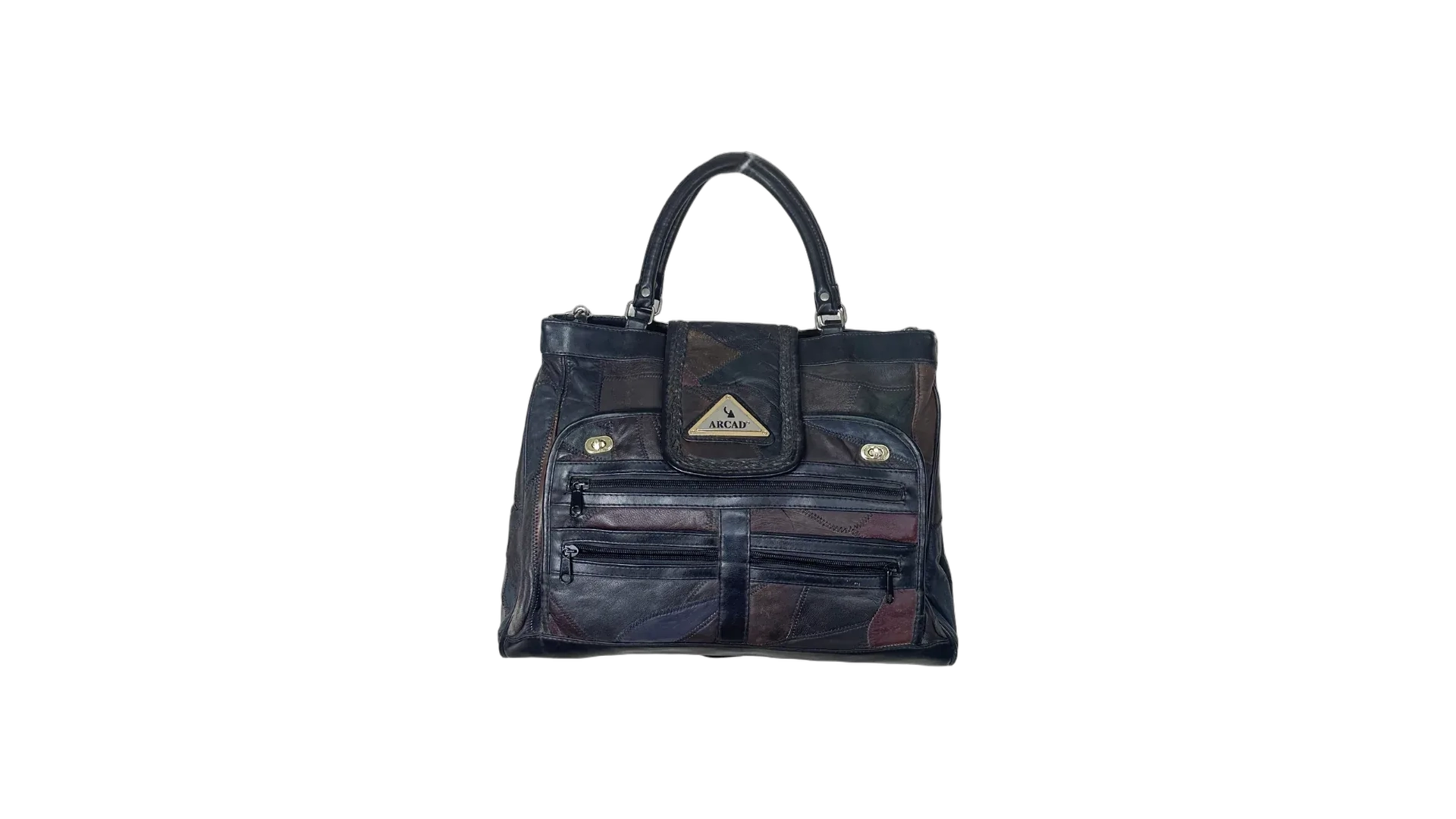 256 FNK293_01 Arcad Patch Work Multi-Color Genuine Leather Bag - Image 1