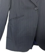 Massimo Dutti Navy Pinstripe Wool Women's Blazer - Image 2