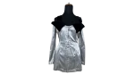 Prestige Satin Off Shoulder Velvet Collar Mini Dress Small