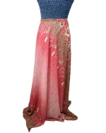 Y2K Halter Maxi Dress with Denim Bodice & Red Leather Belt Detail - Image 8