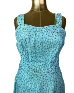 Blue Floral Midi Dress - Fits Like Medium/Large - Image 2