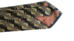 Laura Biagiotti Black Cream Paisley Stripe Necktie - Image 5