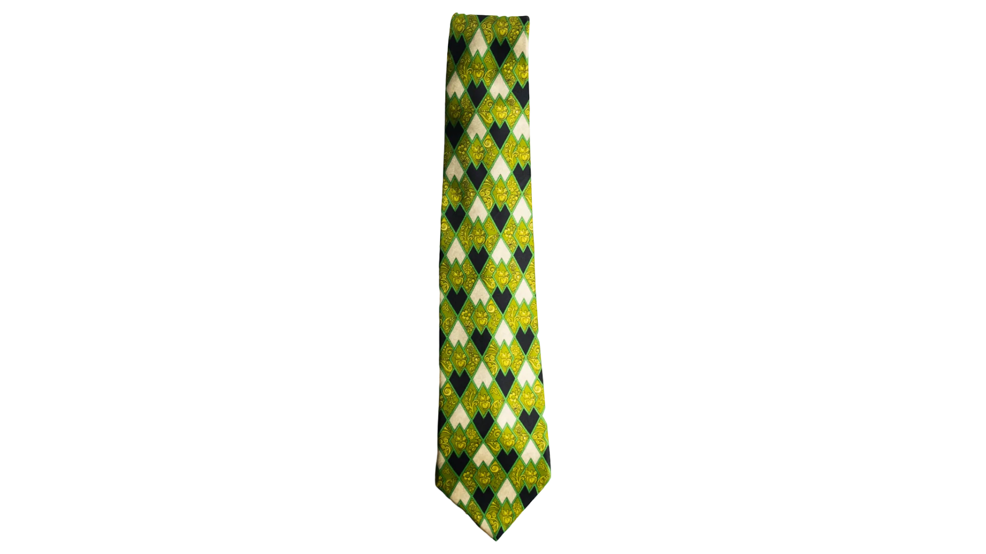 63 DSC08913 63 Lanvin Green Diamond-Pattern Necktie - Image 1