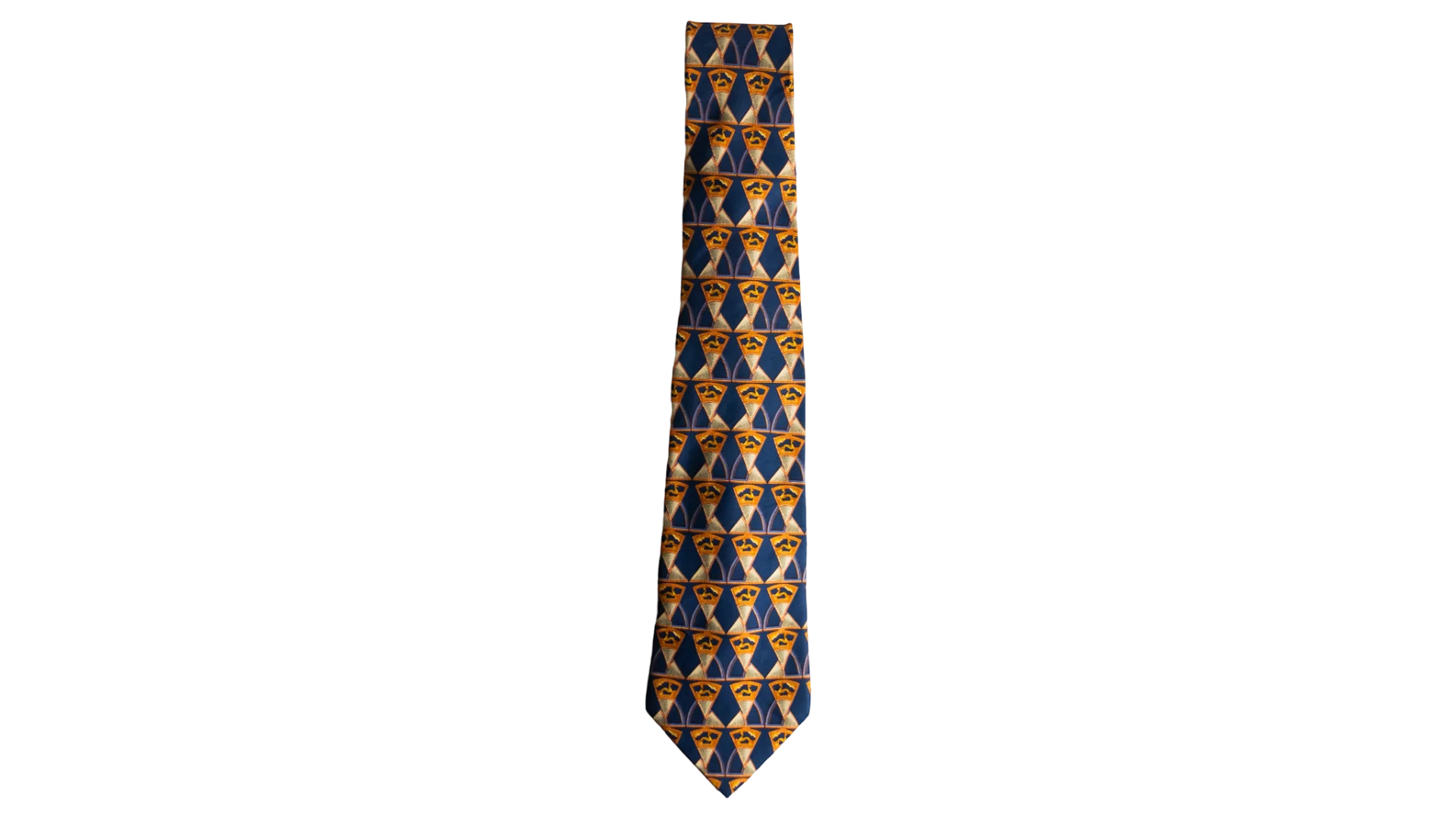 75 DSC08925 75 Lanvin Navy Gold Geometric Necktie - Image 1