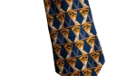 Lanvin Navy Gold Geometric Necktie - Image 3
