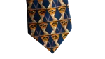 Lanvin Navy Gold Geometric Necktie - Image 4