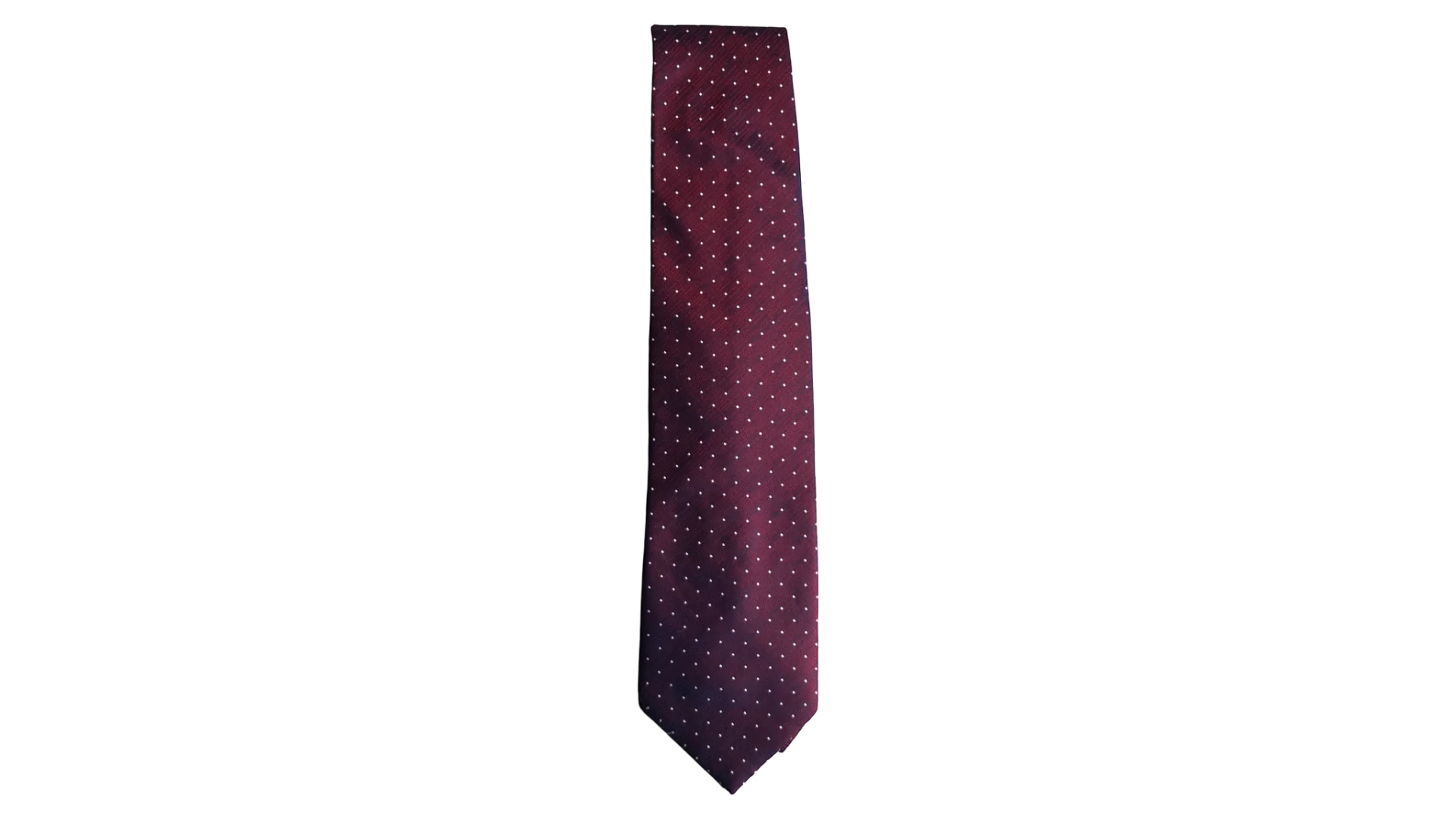 81 DSC08931 81 Ermenegildo Zegna Burgundy White-Dot Necktie - Image 1