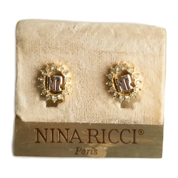 Nina Ricci Gold-Tone Logo Earrings