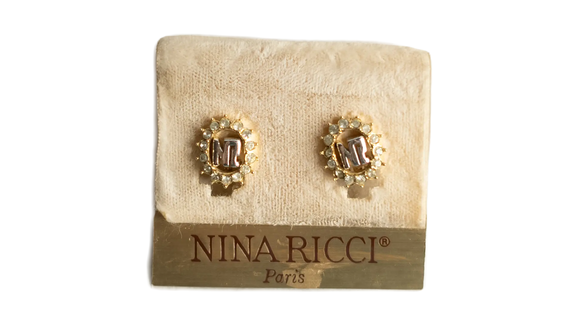 84 DSC04028 84 Nina Ricci Gold-Tone Logo Earrings - Image 1